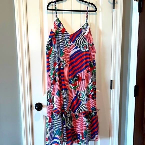 Lauren Ralph Lauren Nautical coastal preppy yachting boating midi/maxi dress 18